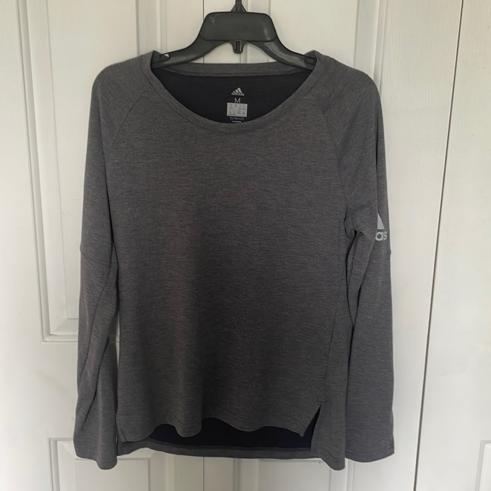 Adidas Climalite Long Sleeve Stretch Jersey Knit top Sz M GUC B87